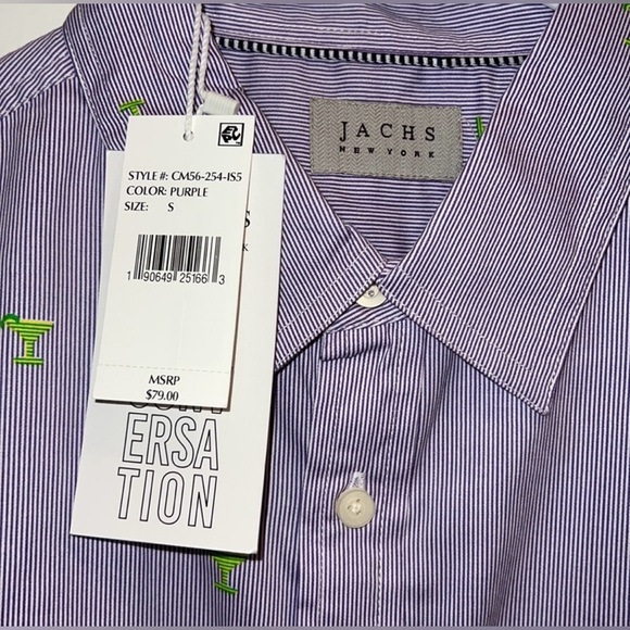 JACHS NY Men’s Stretch Casual Summer Martini Cocktail Short-Sleeve Shirt Large - Picture 5 of 12